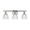 Castile Bath Vanity Light shown in the Brushed Satin Nickel finish with a Clear shade