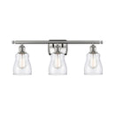 Ellery Bath Vanity Light shown in the Brushed Satin Nickel finish with a Clear shade