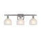 Dayton Bath Vanity Light shown in the Brushed Satin Nickel finish with a White shade