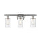 Clymer Bath Vanity Light shown in the Brushed Satin Nickel finish with a Clear shade