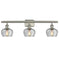 Fenton Bath Vanity Light shown in the Brushed Satin Nickel finish with a Clear shade