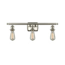 Bare Bulb Bath Vanity Light shown in the Brushed Satin Nickel finish