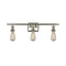 Bare Bulb Bath Vanity Light shown in the Brushed Satin Nickel finish