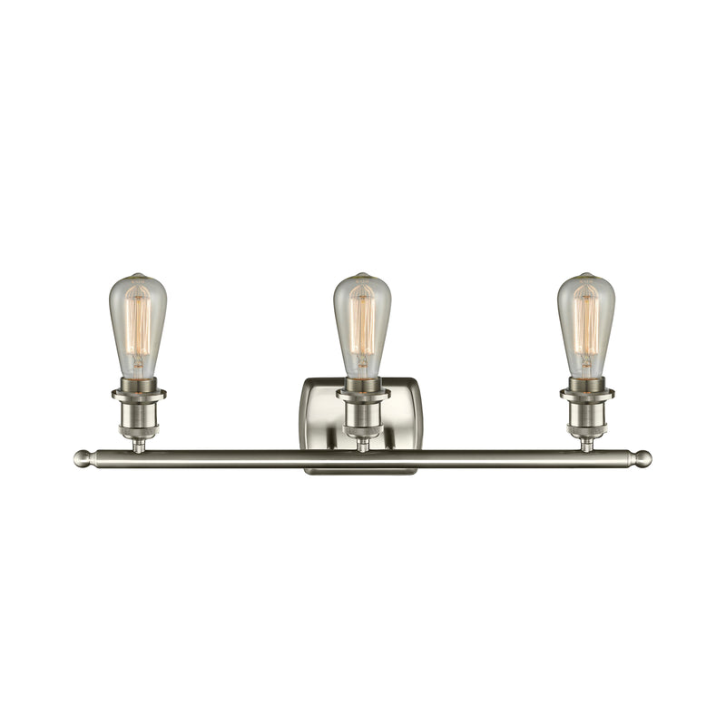 Innovations Lighting Bare Bulb 3 Light Bath Vanity Light Part Of The Ballston Collection 516-3W-SN-LED