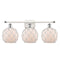 Farmhouse Rope Bath Vanity Light shown in the White and Polished Chrome finish with a White Glass with White Rope shade