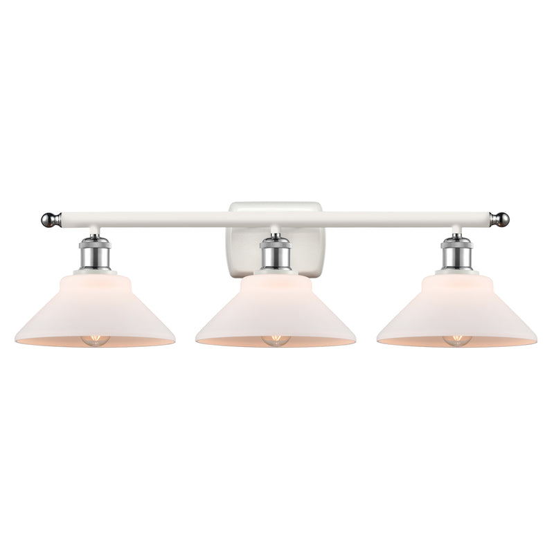 Orwell Bath Vanity Light shown in the White and Polished Chrome finish with a Matte White shade