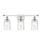 Candor Bath Vanity Light shown in the White and Polished Chrome finish with a Clear Waterglass shade