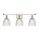 Castile Bath Vanity Light shown in the White and Polished Chrome finish with a Clear shade