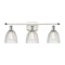 Castile Bath Vanity Light shown in the White and Polished Chrome finish with a Clear shade