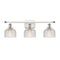 Dayton Bath Vanity Light shown in the White and Polished Chrome finish with a Clear shade