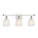 Brookfield Bath Vanity Light shown in the White and Polished Chrome finish with a White shade