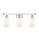 Clymer Bath Vanity Light shown in the White and Polished Chrome finish with a Matte White shade