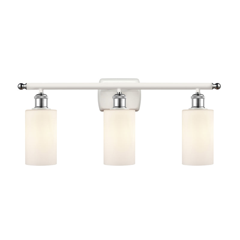 Clymer Bath Vanity Light shown in the White and Polished Chrome finish with a Matte White shade