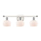 Fenton Bath Vanity Light shown in the White and Polished Chrome finish with a Matte White shade