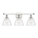 Ballston Dome Bath Vanity Light shown in the White and Polished Chrome finish with a Seedy shade