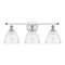 Ballston Dome Bath Vanity Light shown in the White and Polished Chrome finish with a Seedy shade