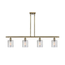 Cobbleskill Island Light shown in the Antique Brass finish with a Clear shade