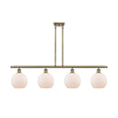 Athens Island Light shown in the Antique Brass finish with a Matte White shade