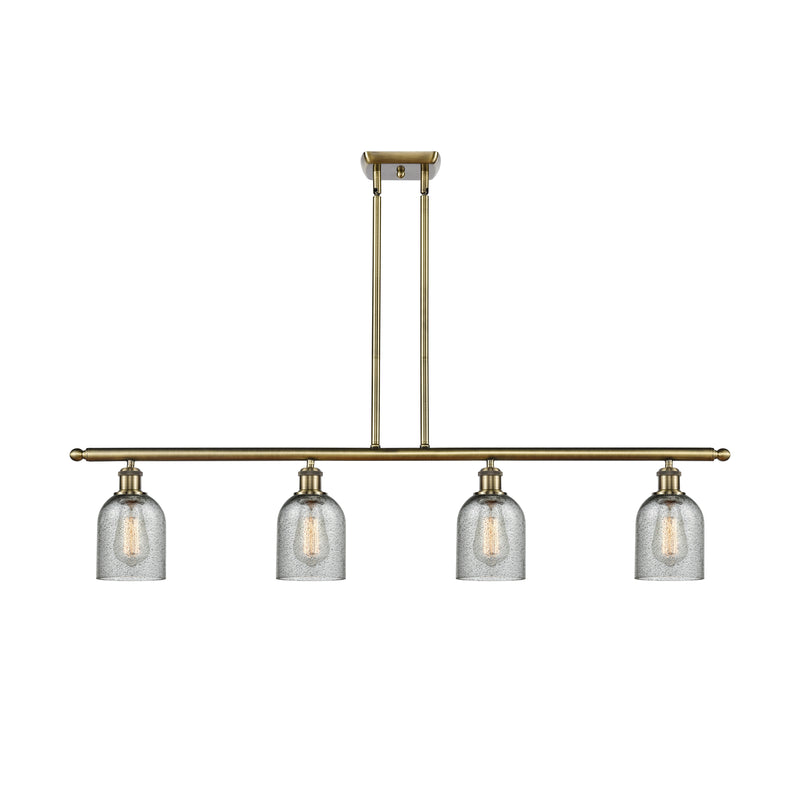 Caledonia Island Light shown in the Antique Brass finish with a Charcoal shade