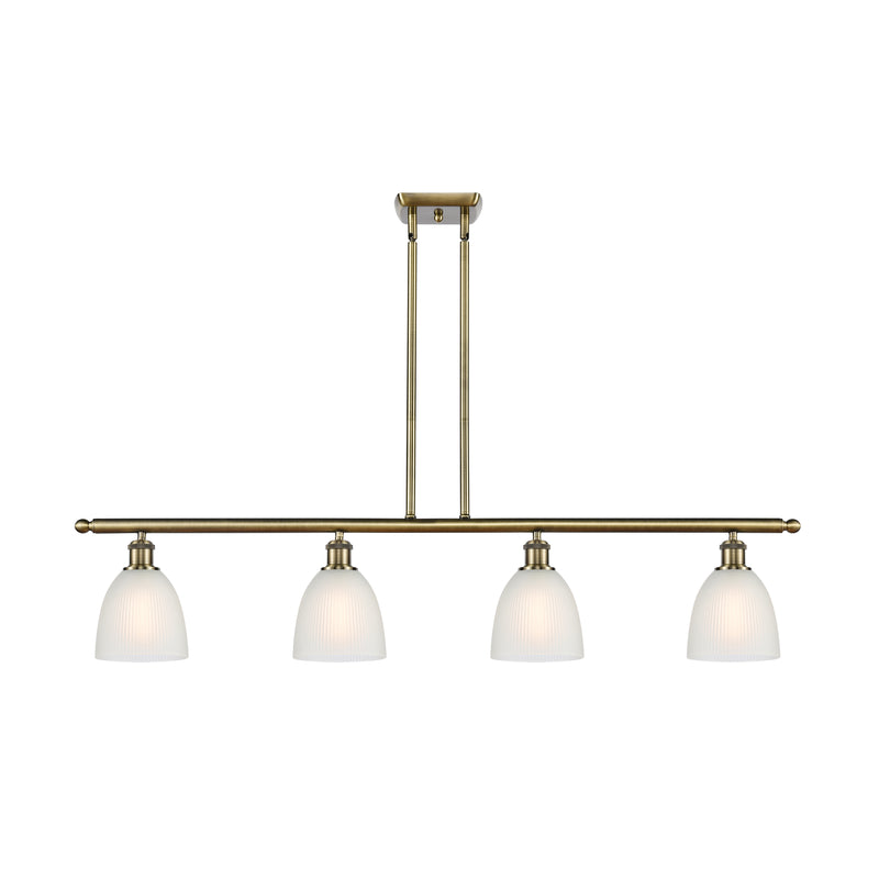 Castile Island Light shown in the Antique Brass finish with a White shade