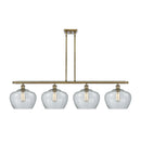 Fenton Island Light shown in the Antique Brass finish with a Clear shade