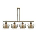 Fenton Island Light shown in the Antique Brass finish with a Mercury shade