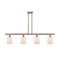 Cobbleskill Island Light shown in the Antique Copper finish with a Matte White shade