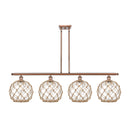 Farmhouse Rope Island Light shown in the Antique Copper finish with a Clear Glass with Brown Rope shade