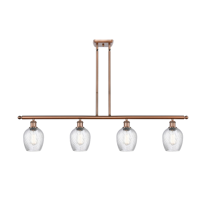 Salina Island Light shown in the Antique Copper finish with a Clear Spiral Fluted shade