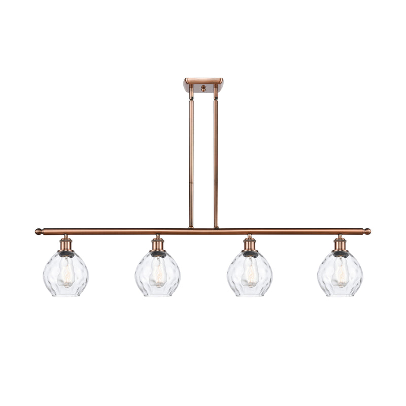 Waverly Island Light shown in the Antique Copper finish with a Clear shade