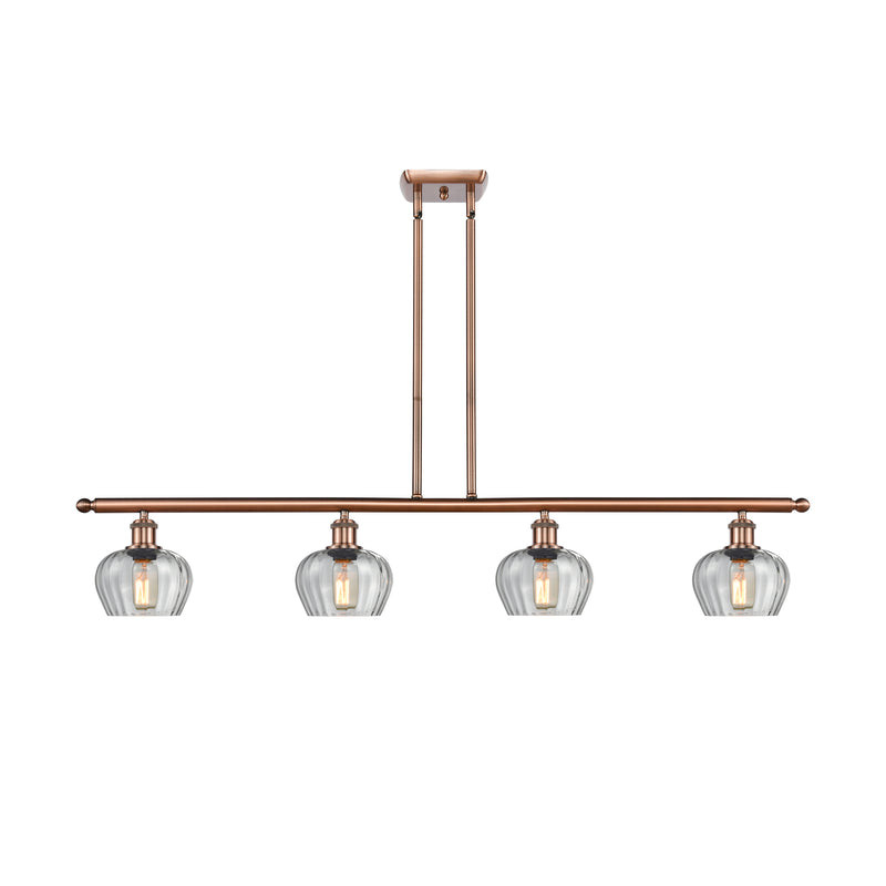 Fenton Island Light shown in the Antique Copper finish with a Clear shade