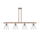 Ballston Dome Island Light shown in the Antique Copper finish with a Seedy shade