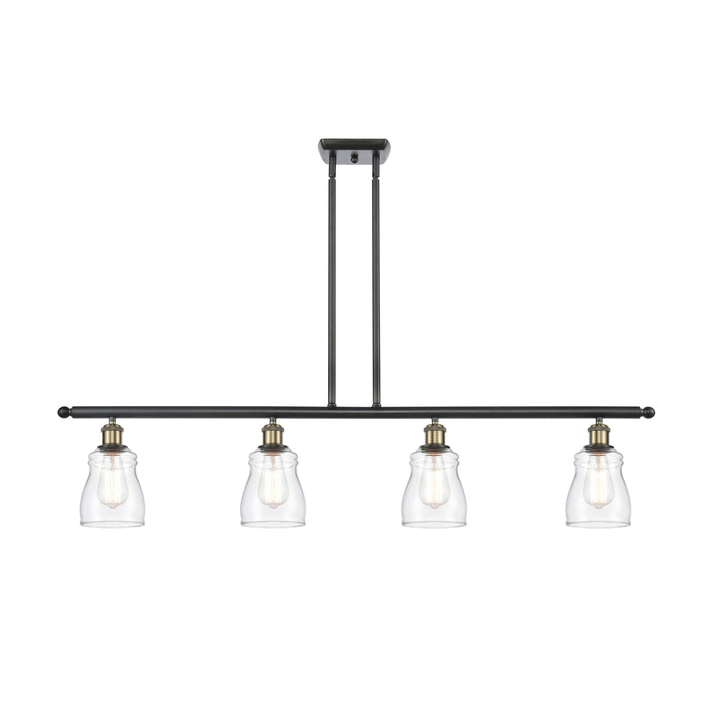 Ellery Island Light shown in the Black Antique Brass finish with a Clear shade