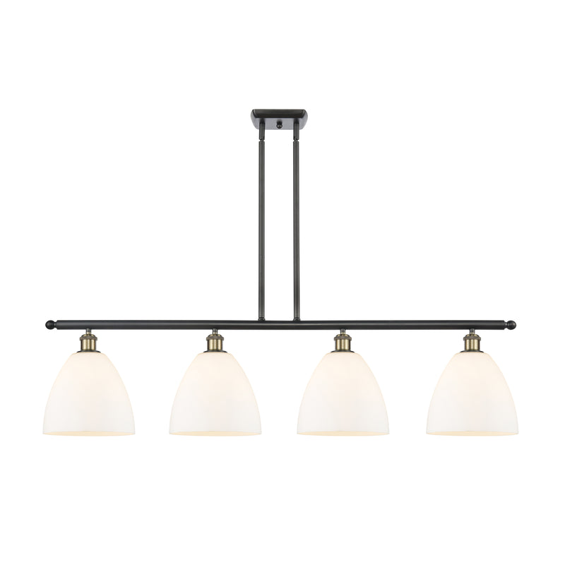 Ballston Dome Island Light shown in the Black Antique Brass finish with a Matte White shade