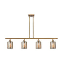 Cobbleskill Island Light shown in the Brushed Brass finish with a Mercury shade