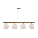 Farmhouse Rope Island Light shown in the Brushed Brass finish with a White Glass with White Rope shade