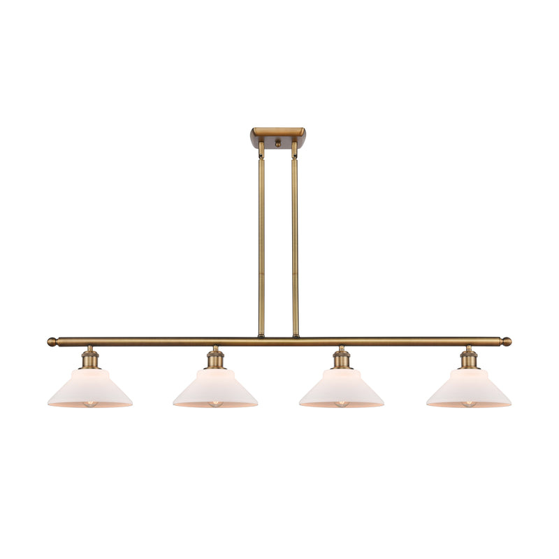 Orwell Island Light shown in the Brushed Brass finish with a Matte White shade