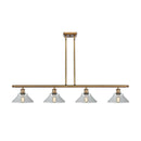 Orwell Island Light shown in the Brushed Brass finish with a Clear shade