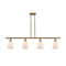 Ellery Island Light shown in the Brushed Brass finish with a White shade