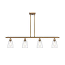 Ellery Island Light shown in the Brushed Brass finish with a Clear shade