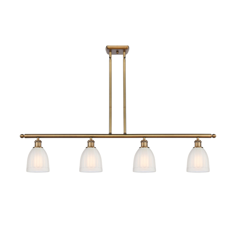 Brookfield Island Light shown in the Brushed Brass finish with a White shade