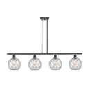 Farmhouse Rope Island Light shown in the Matte Black finish with a Clear Glass with White Rope shade