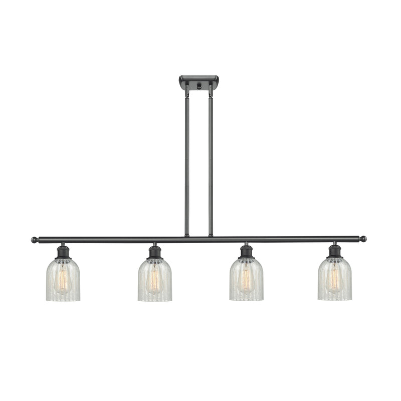 Caledonia Island Light shown in the Matte Black finish with a Mouchette shade