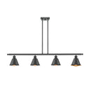 Smithfield Island Light shown in the Matte Black finish with a Matte Black shade