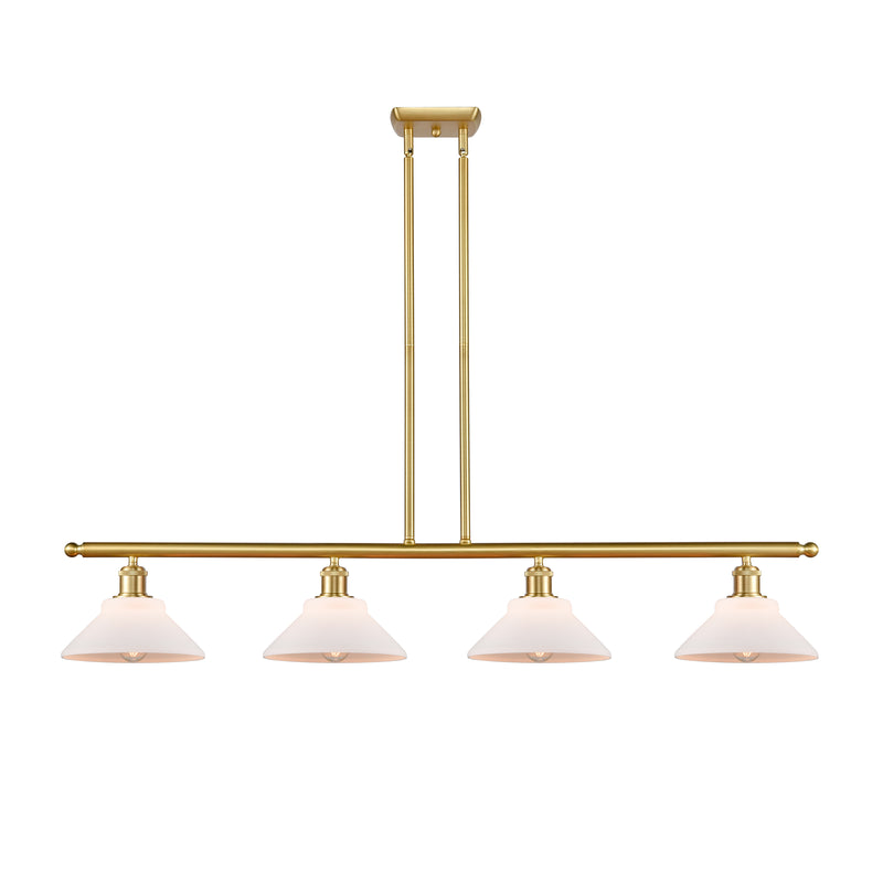 Orwell Island Light shown in the Satin Gold finish with a Matte White shade