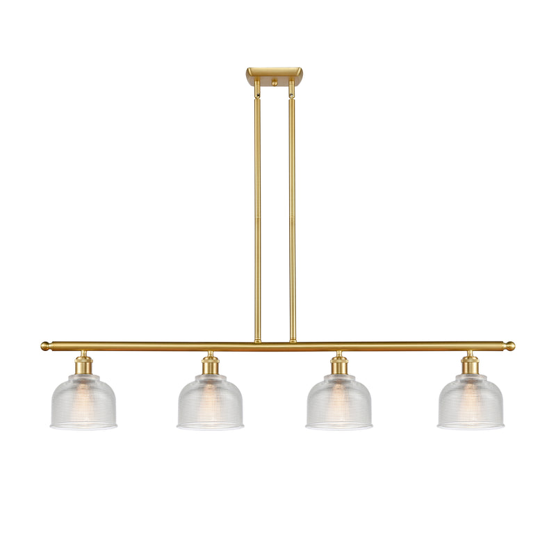 Dayton Island Light shown in the Satin Gold finish with a Clear shade