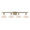 Orwell Bath Vanity Light shown in the Antique Brass finish with a Matte White shade