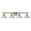 Orwell Bath Vanity Light shown in the Antique Brass finish with a Clear shade