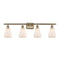 Ellery Bath Vanity Light shown in the Antique Brass finish with a White shade