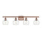 Athens Bath Vanity Light shown in the Antique Copper finish with a Clear shade